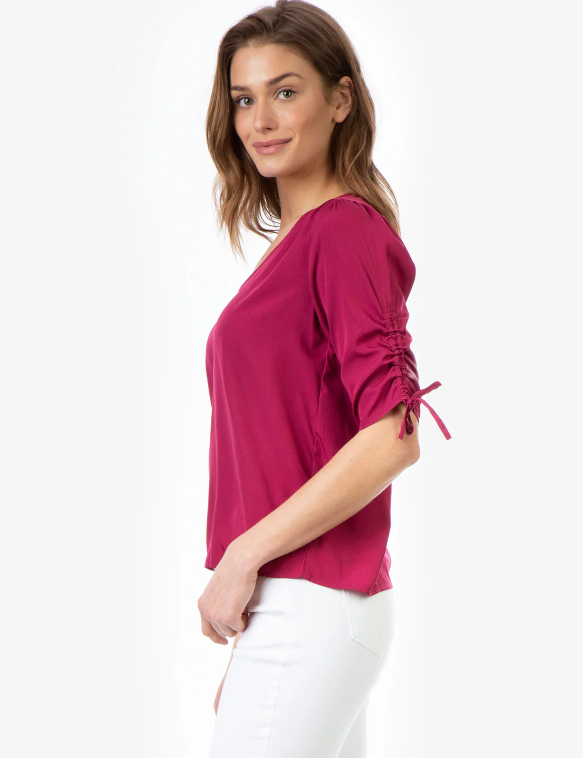 SOLID TIE SLEEVE TOP - Image 3