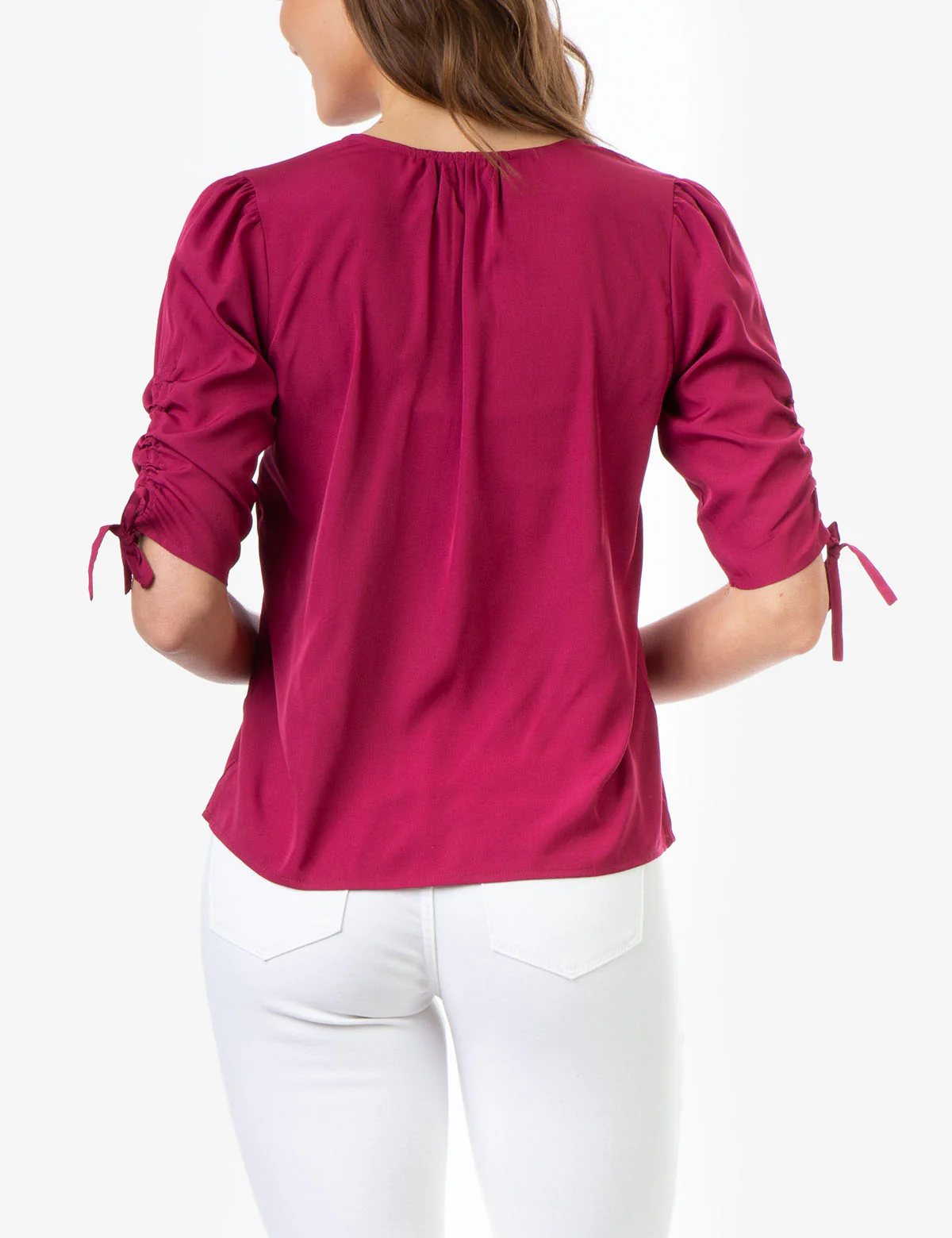SOLID TIE SLEEVE TOP - Image 4