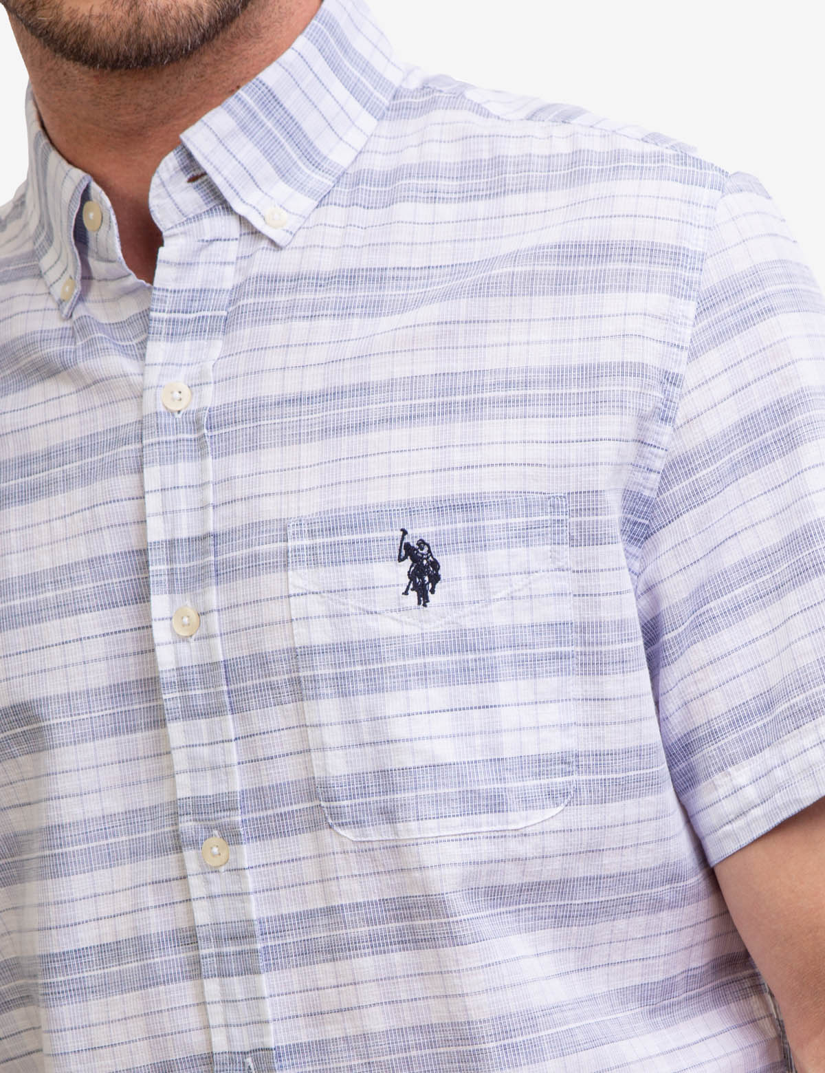 SPACE DYE DOBBY PLAID SHIRT - Image 2