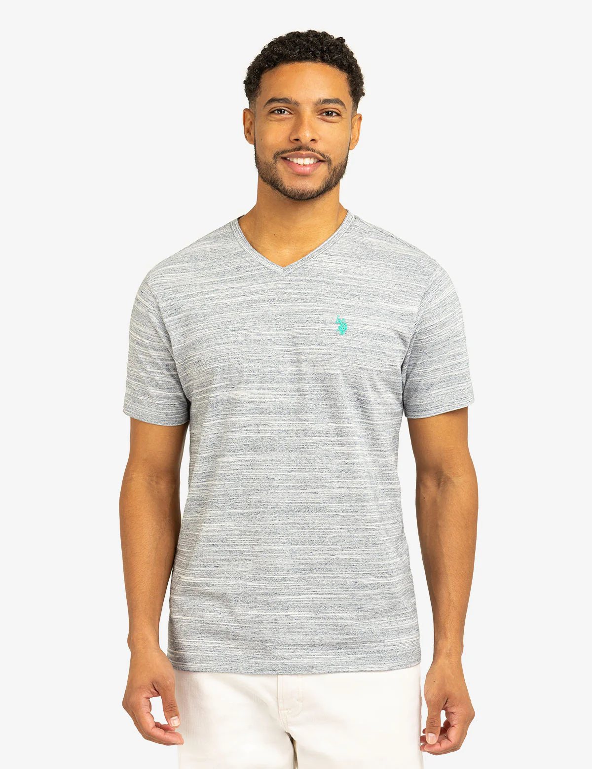 SPACE DYE JERSEY V-NECK T-SHIRT