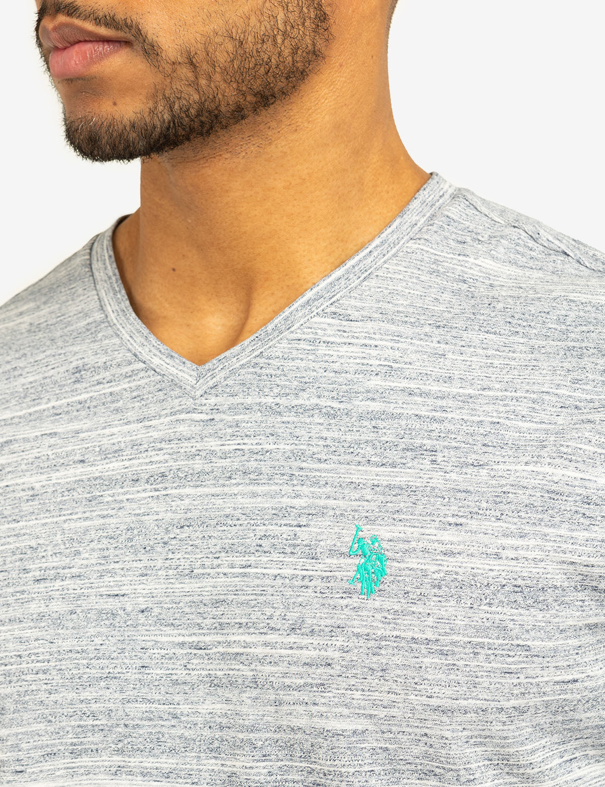 SPACE DYE JERSEY V-NECK T-SHIRT - Image 2