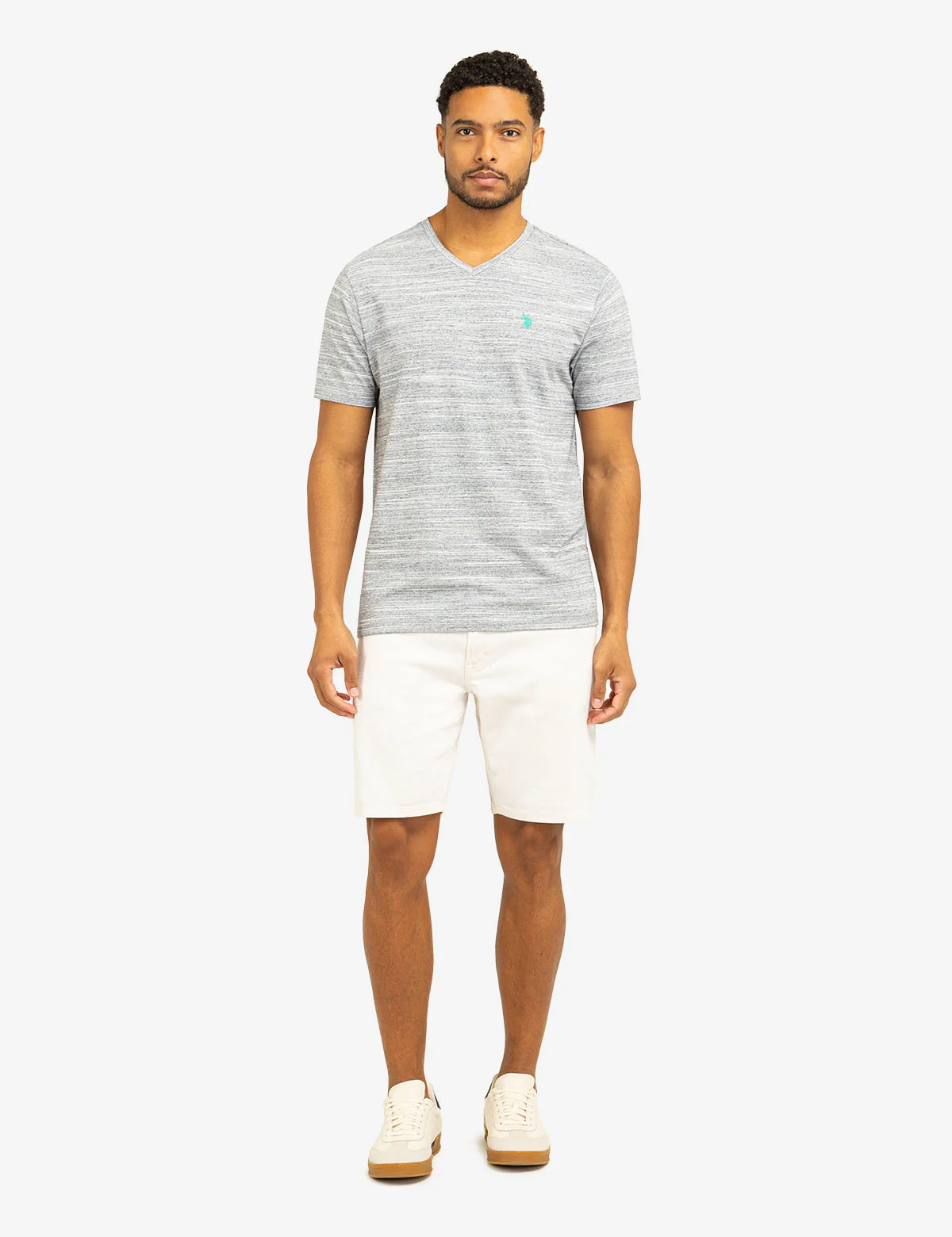 SPACE DYE JERSEY V-NECK T-SHIRT - Image 3