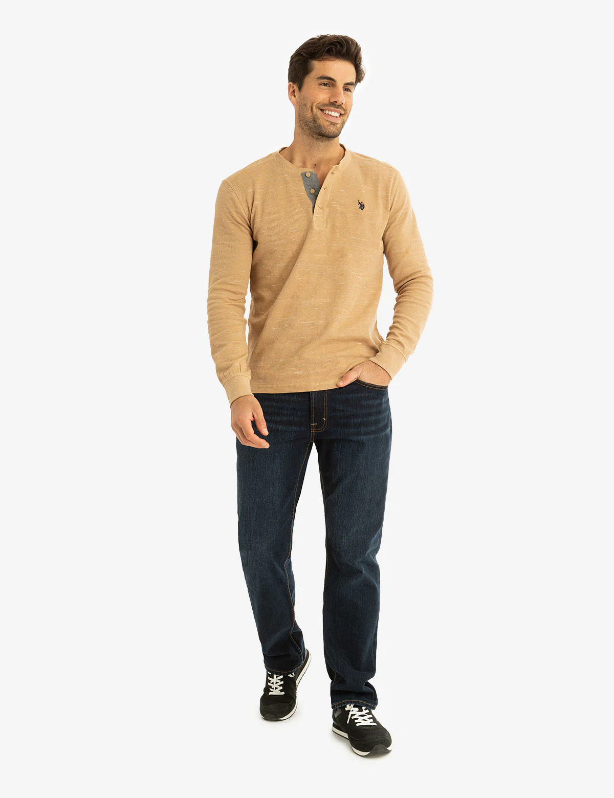SPACE DYE THERMAL HENLEY - Image 2