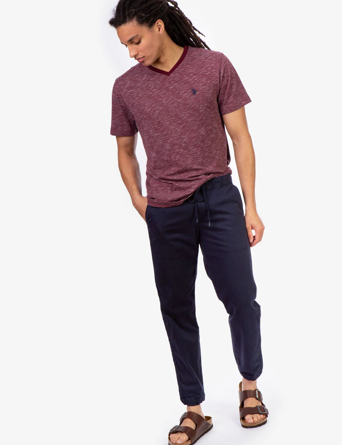 SPACE DYE V-NECK T-SHIRT - Image 2