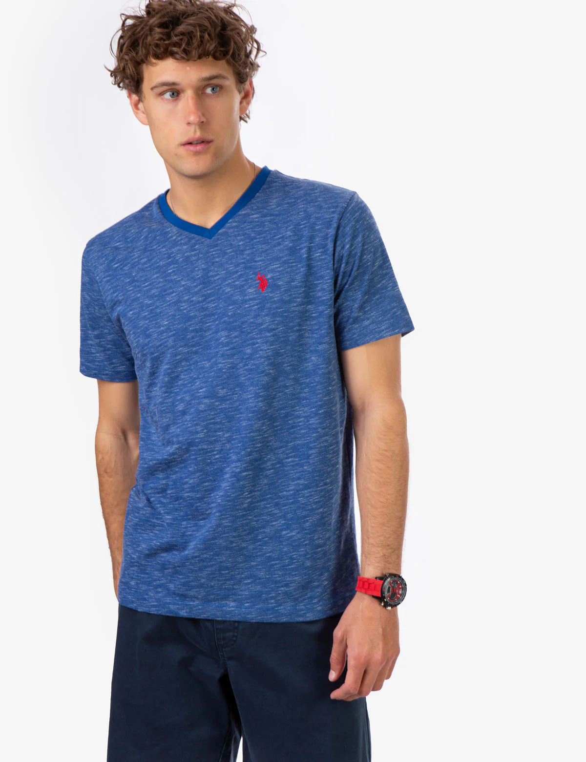 SPACE DYE V-NECK T-SHIRT - Image 6