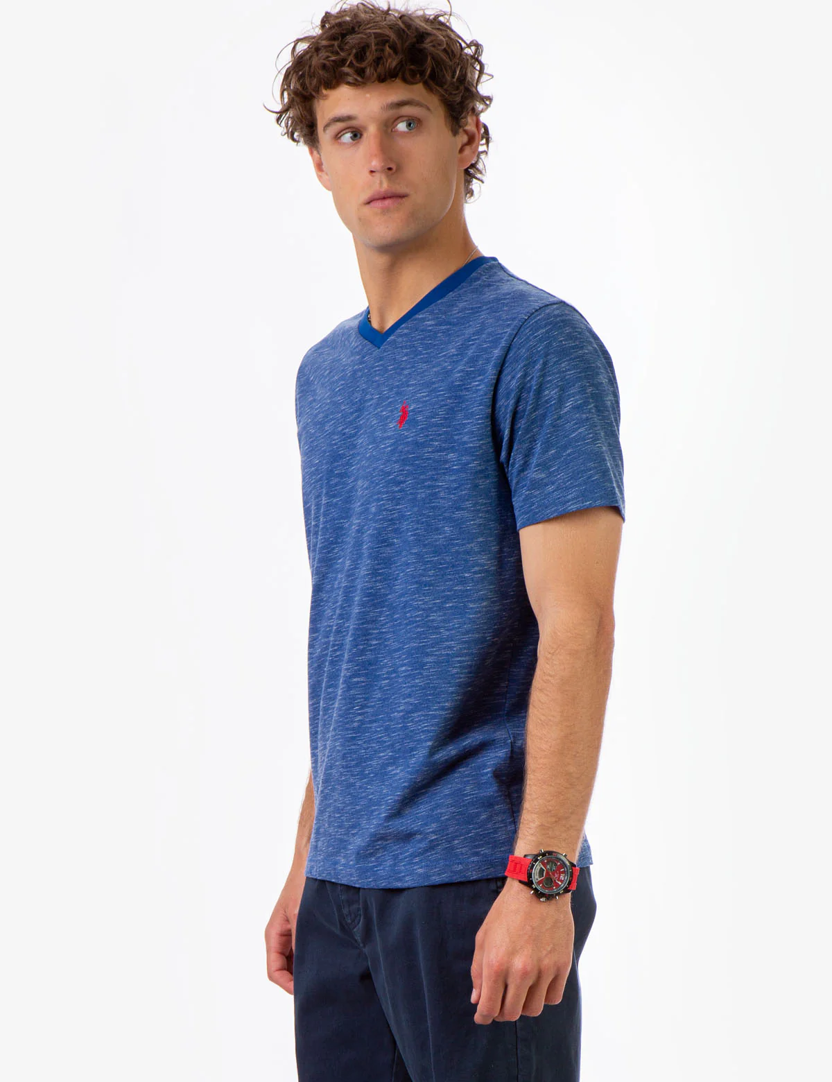 SPACE DYE V-NECK T-SHIRT - Image 8