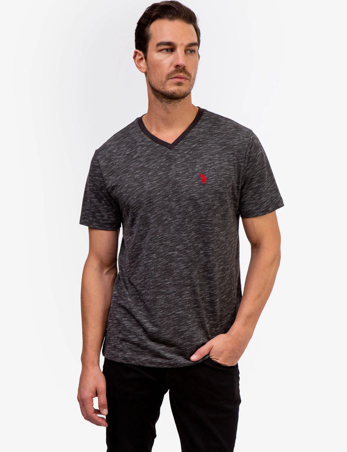 SPACE DYE V-NECK T-SHIRT - Image 4