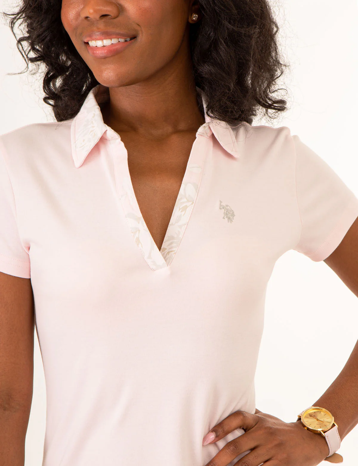 SPLIT NECK FLORAL COLLAR POLO DRESS - Image 8
