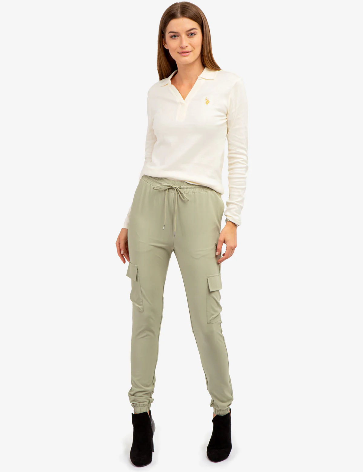 SPLIT NECK RIBBED LONG SLEEVE POLO SHIRT - Image 11
