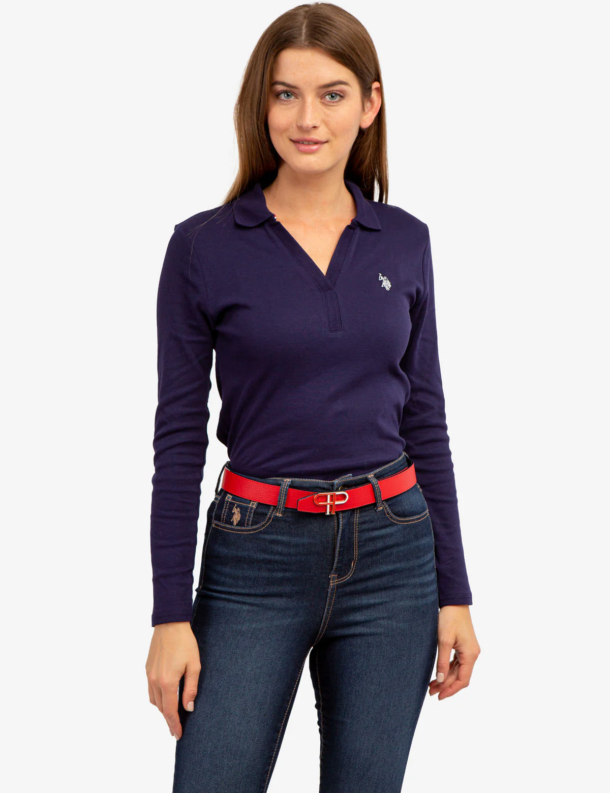 SPLIT NECK RIBBED LONG SLEEVE POLO SHIRT - Image 14