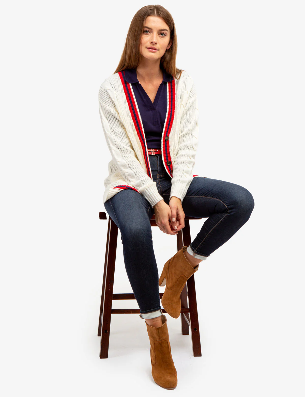 SPLIT NECK RIBBED LONG SLEEVE POLO SHIRT - Image 16