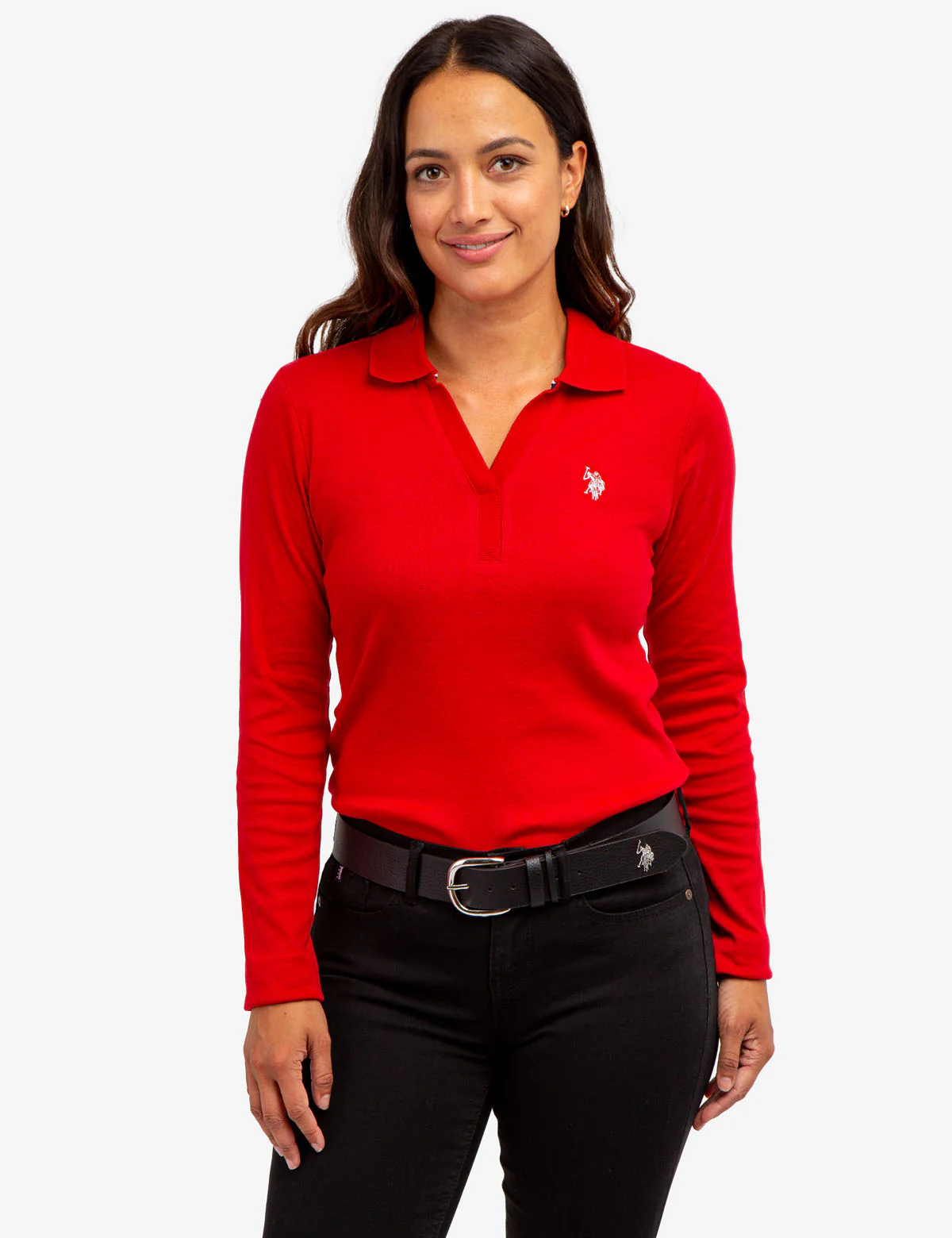 SPLIT NECK RIBBED LONG SLEEVE POLO SHIRT - Image 17