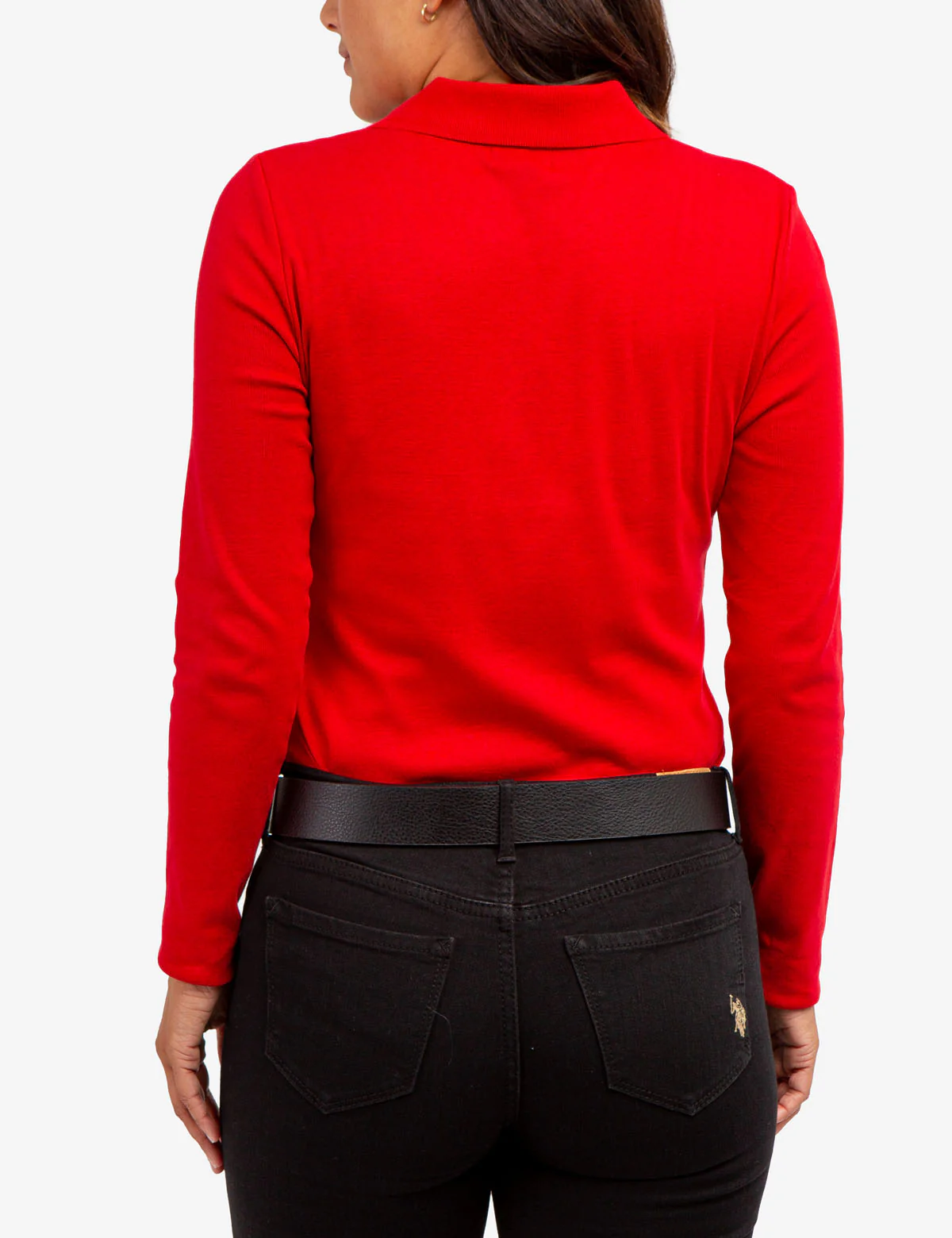 SPLIT NECK RIBBED LONG SLEEVE POLO SHIRT - Image 19