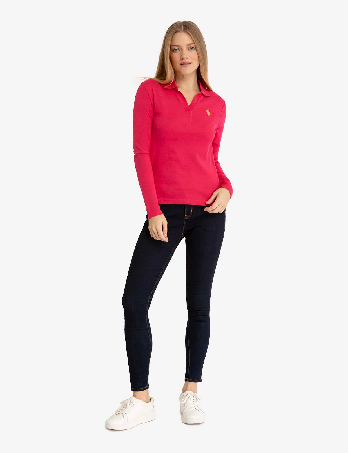 SPLIT NECK RIBBED LONG SLEEVE POLO SHIRT - Image 2