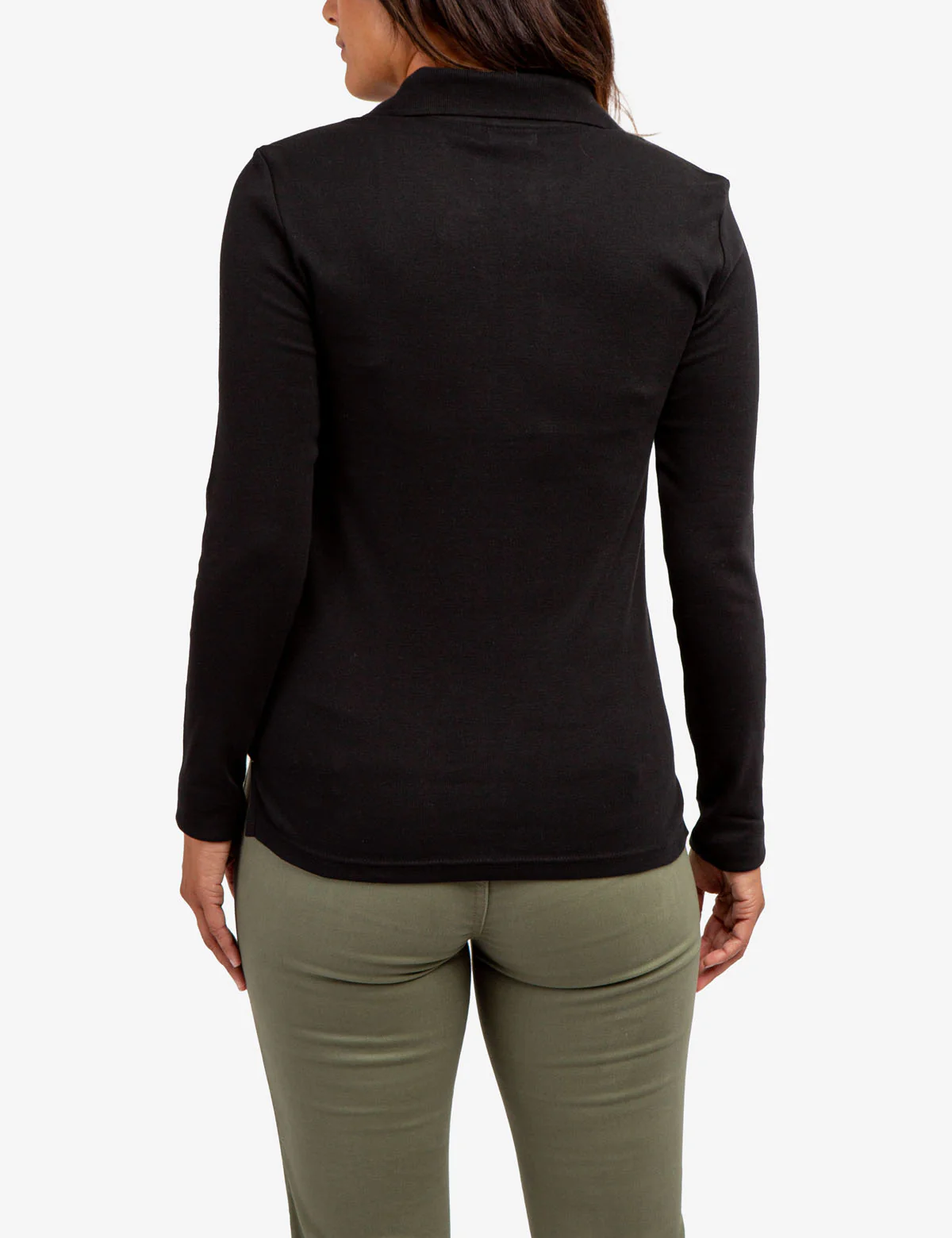 SPLIT NECK RIBBED LONG SLEEVE POLO SHIRT - Image 25