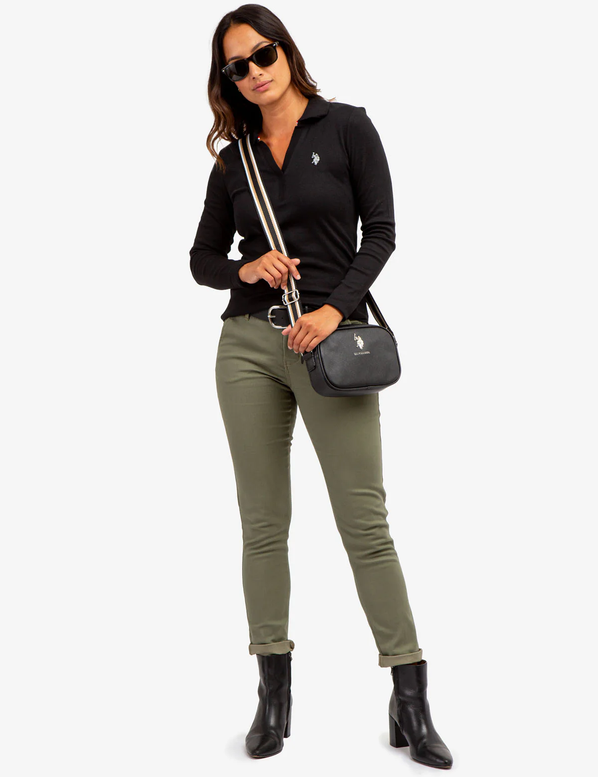 SPLIT NECK RIBBED LONG SLEEVE POLO SHIRT - Image 26