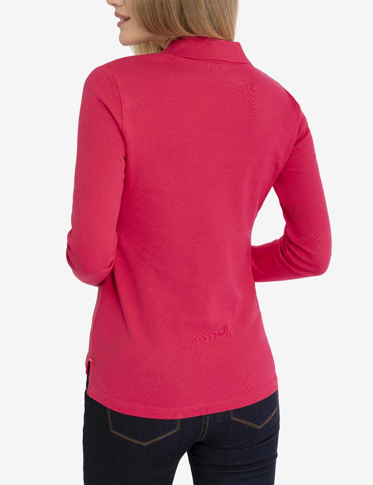 SPLIT NECK RIBBED LONG SLEEVE POLO SHIRT - Image 5