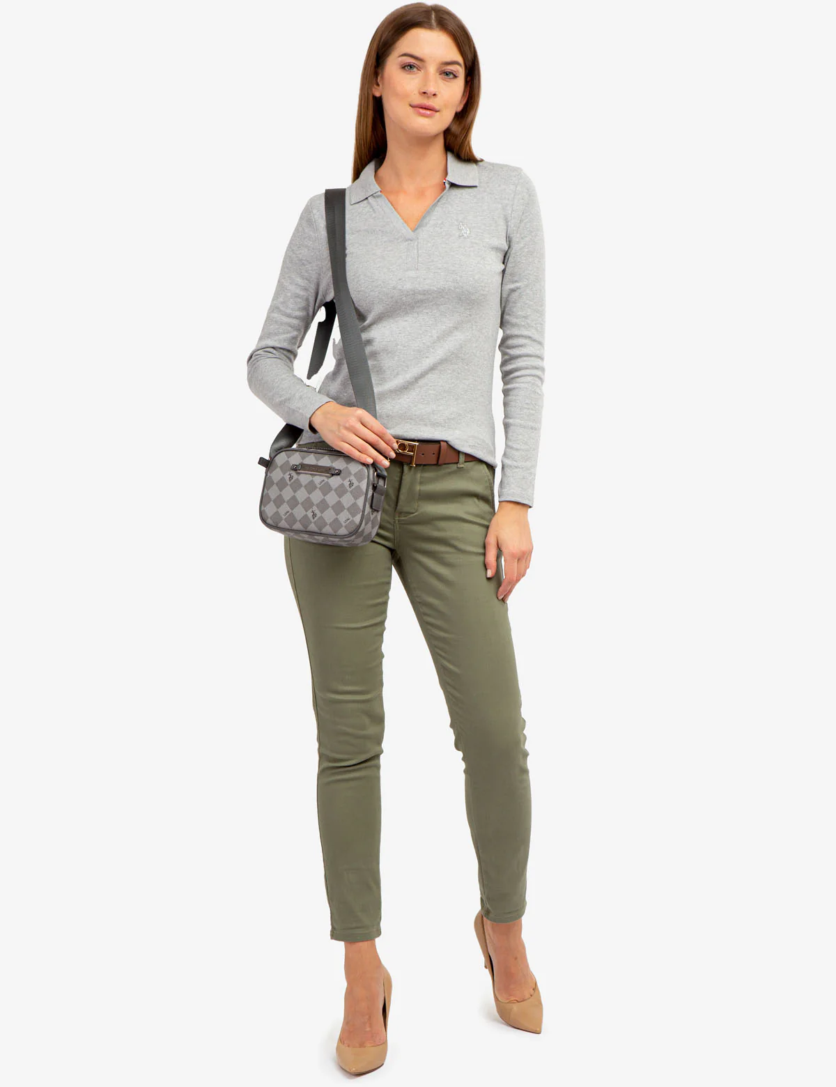 SPLIT NECK RIBBED LONG SLEEVE POLO SHIRT - Image 7