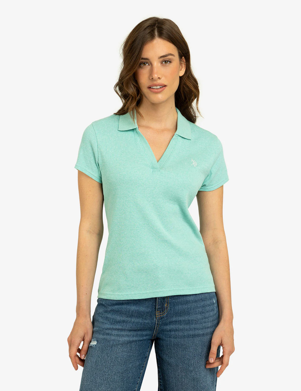 SPLIT NECK RIBBED POLO SHIRT - Image 8