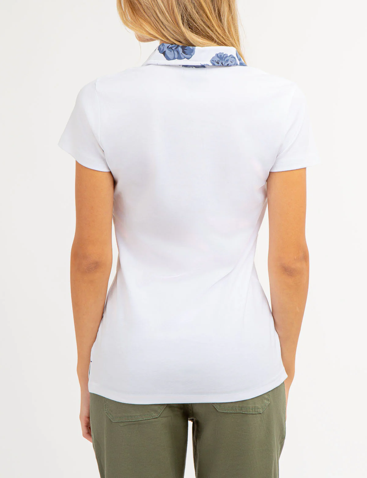 SPLIT NECK ROSE PRINT POLO SHIRT - Image 3