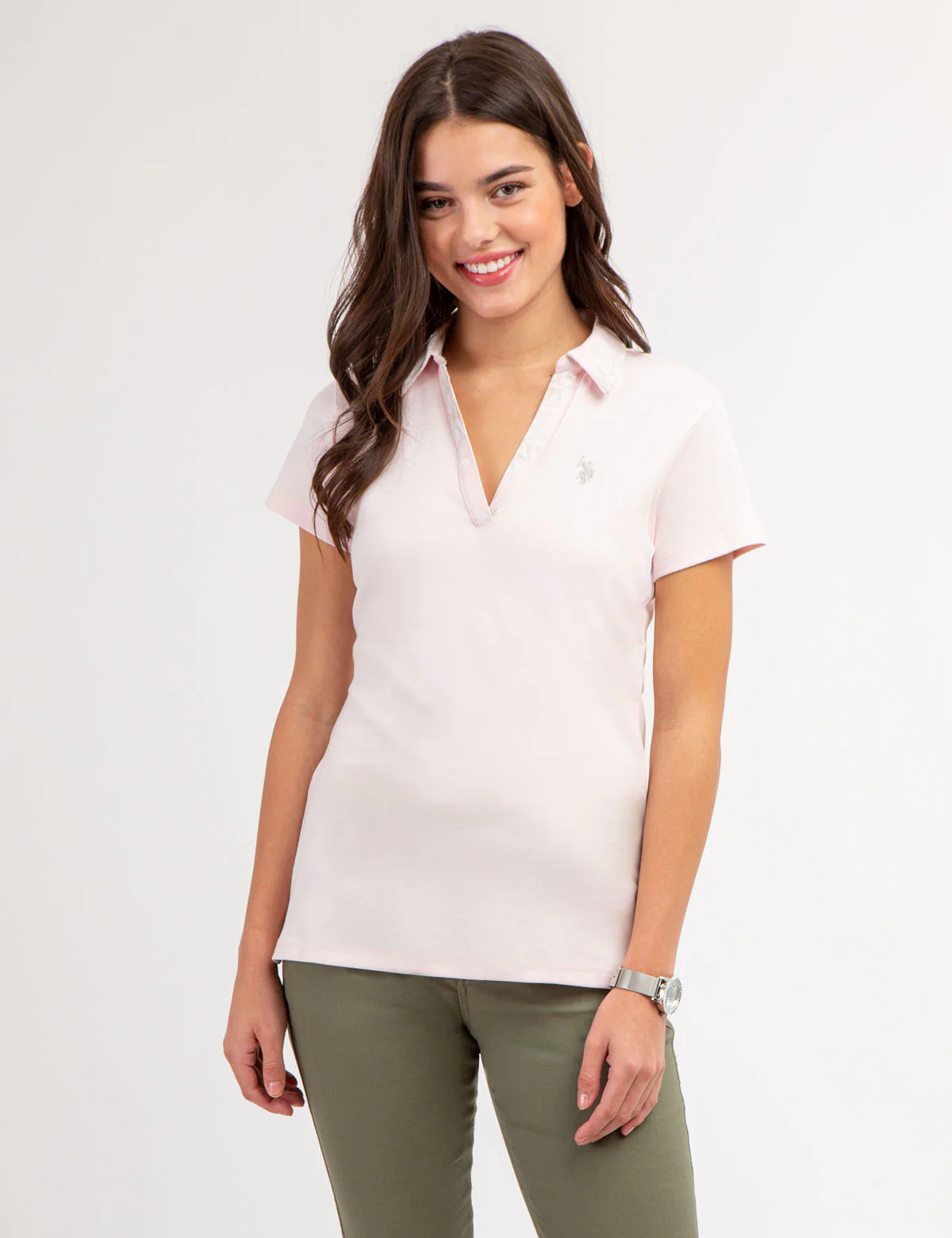SPLIT NECK ROSE PRINT POLO SHIRT - Image 4