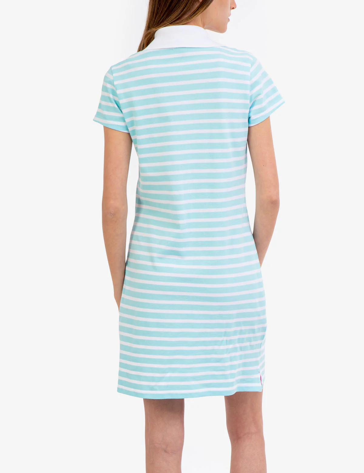 SPLIT NECK STRIPE POLO DRESS - Image 3