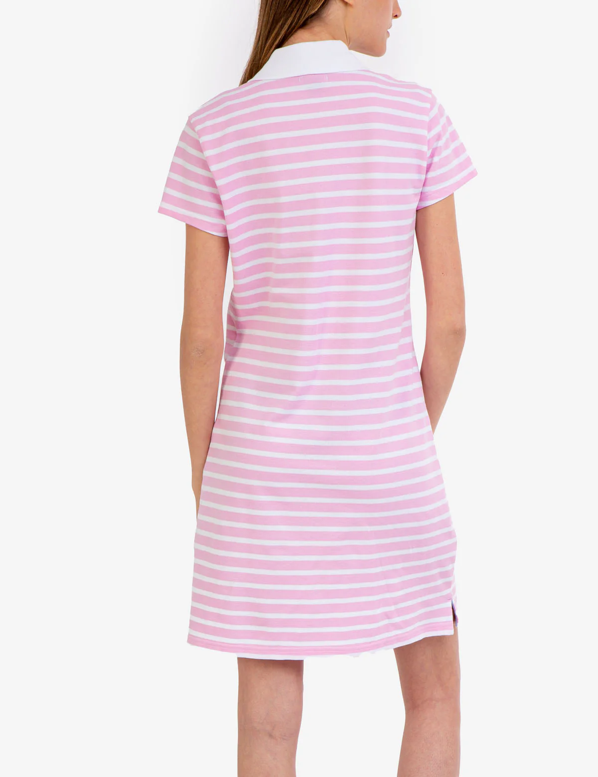 SPLIT NECK STRIPE POLO DRESS - Image 8