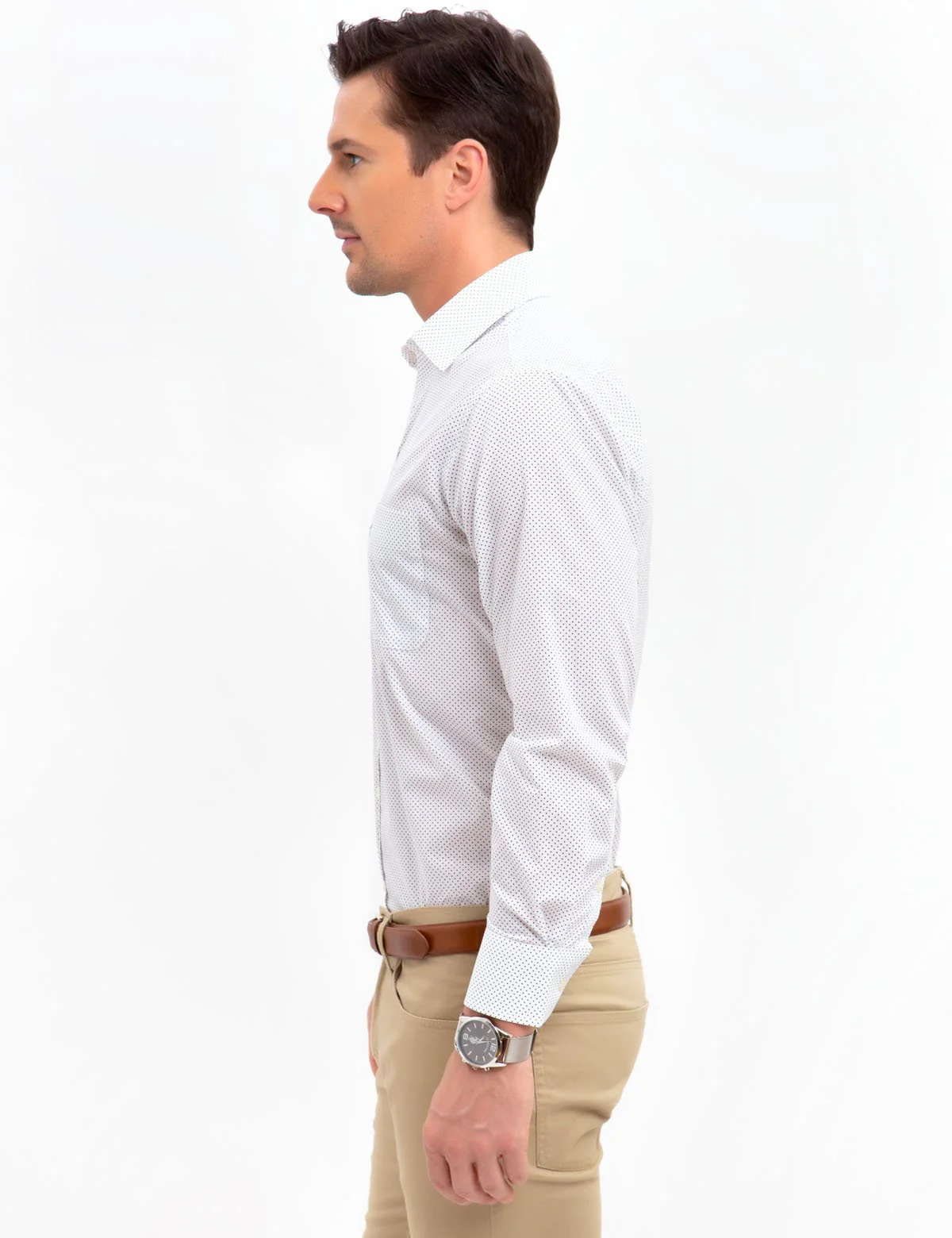 SPREAD COLLAR DOT DRESS SHIRT - Image 3