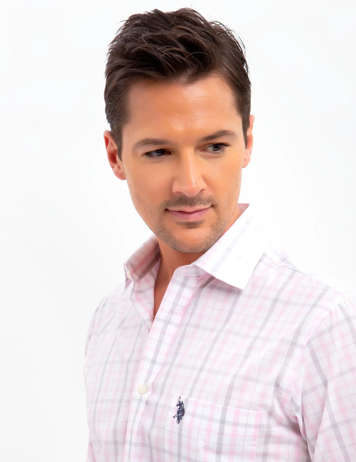 SPREAD COLLAR PLAID DRESS SHIRT - Image 2