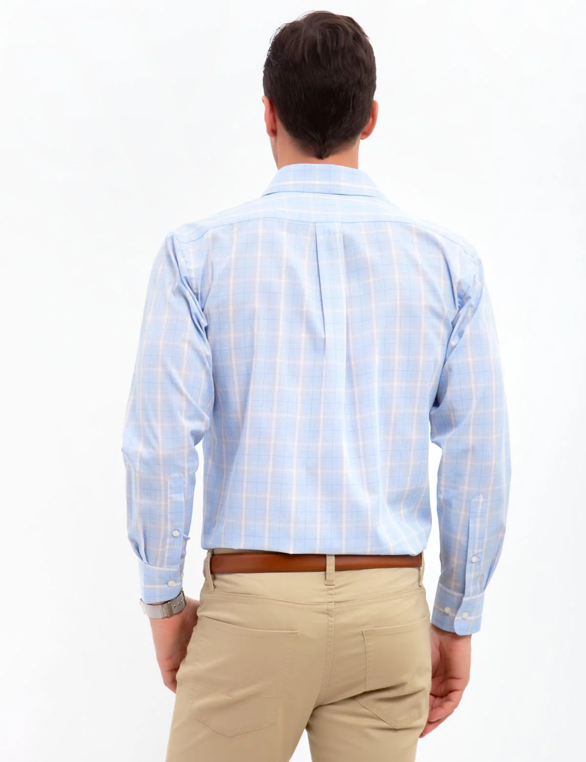 SPREAD COLLAR PLAID DRESS SHIRT - Image 4