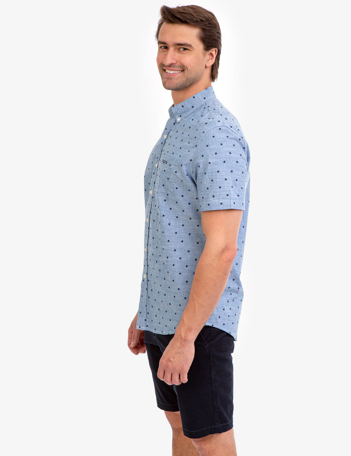 STAR PRINT SLUB CANVAS SHIRT - Image 4