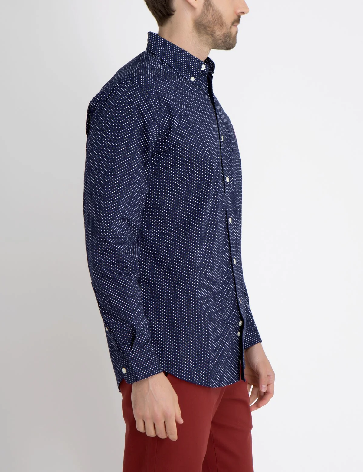STRETCH FIT DOT SHIRT IN POPLIN - Image 2
