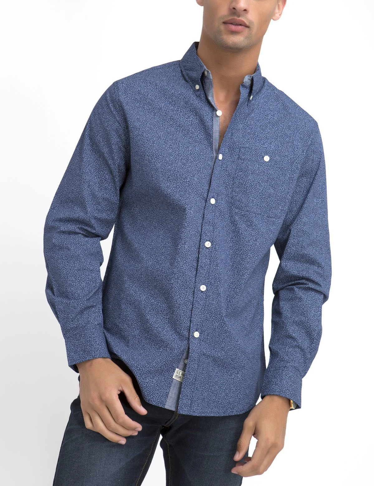 STRETCH FIT FLORAL SHIRT IN POPLIN