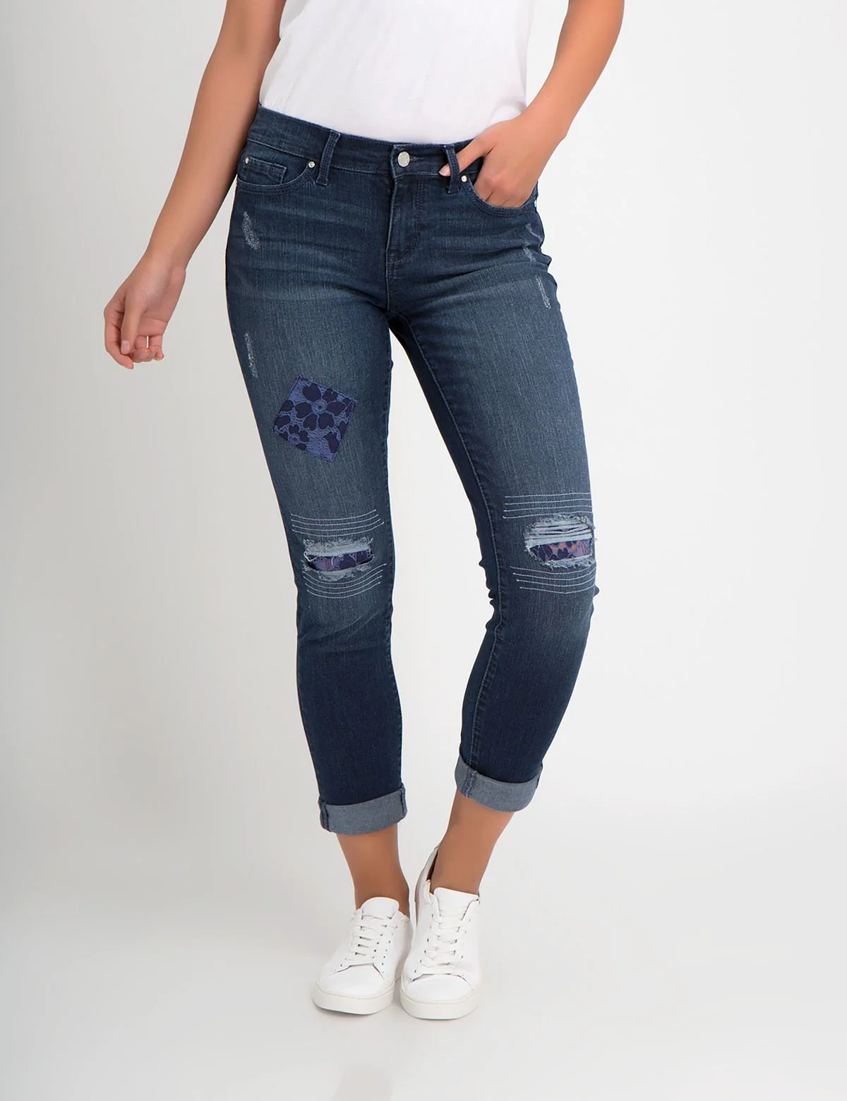 STRETCH RELAXED FIT PATCH AND DESTRUCTION JEAN - Image 4