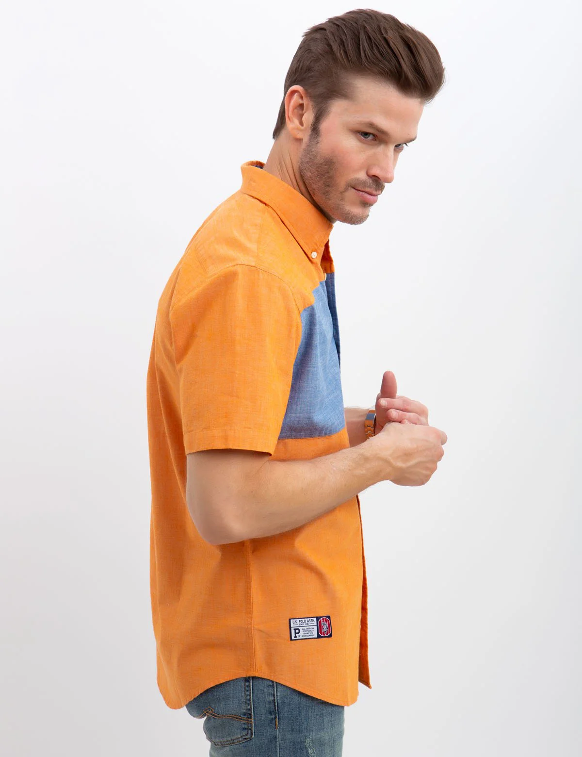 STRETCH SLIM CANVAS SHIRT - Image 5