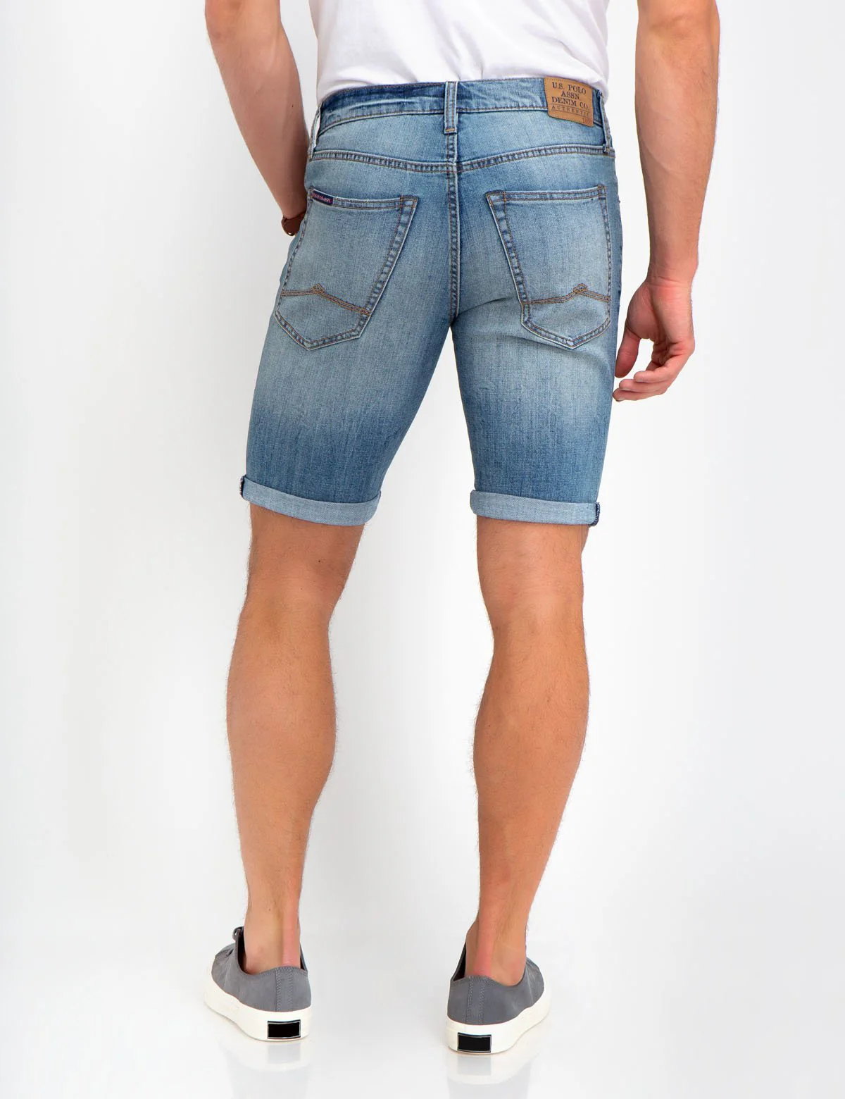 STRETCH SLIM DENIM SHORTS - Image 3