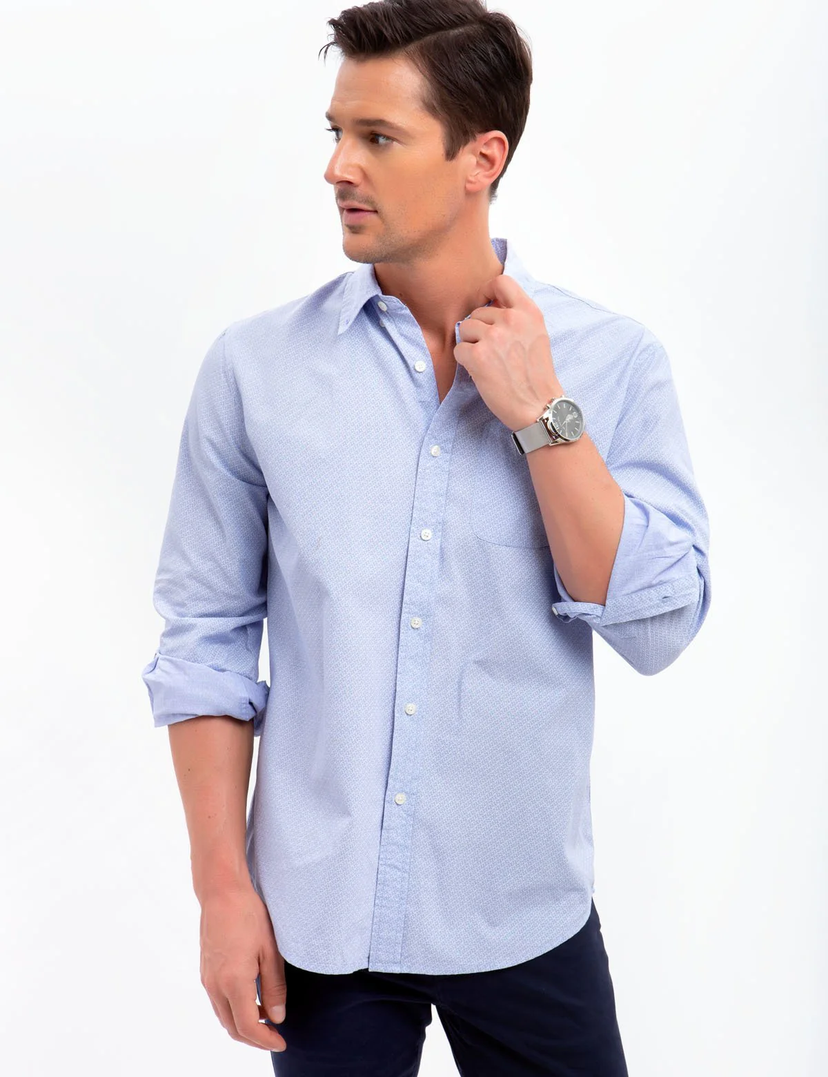STRETCH SLIM PRINTED SHIRT