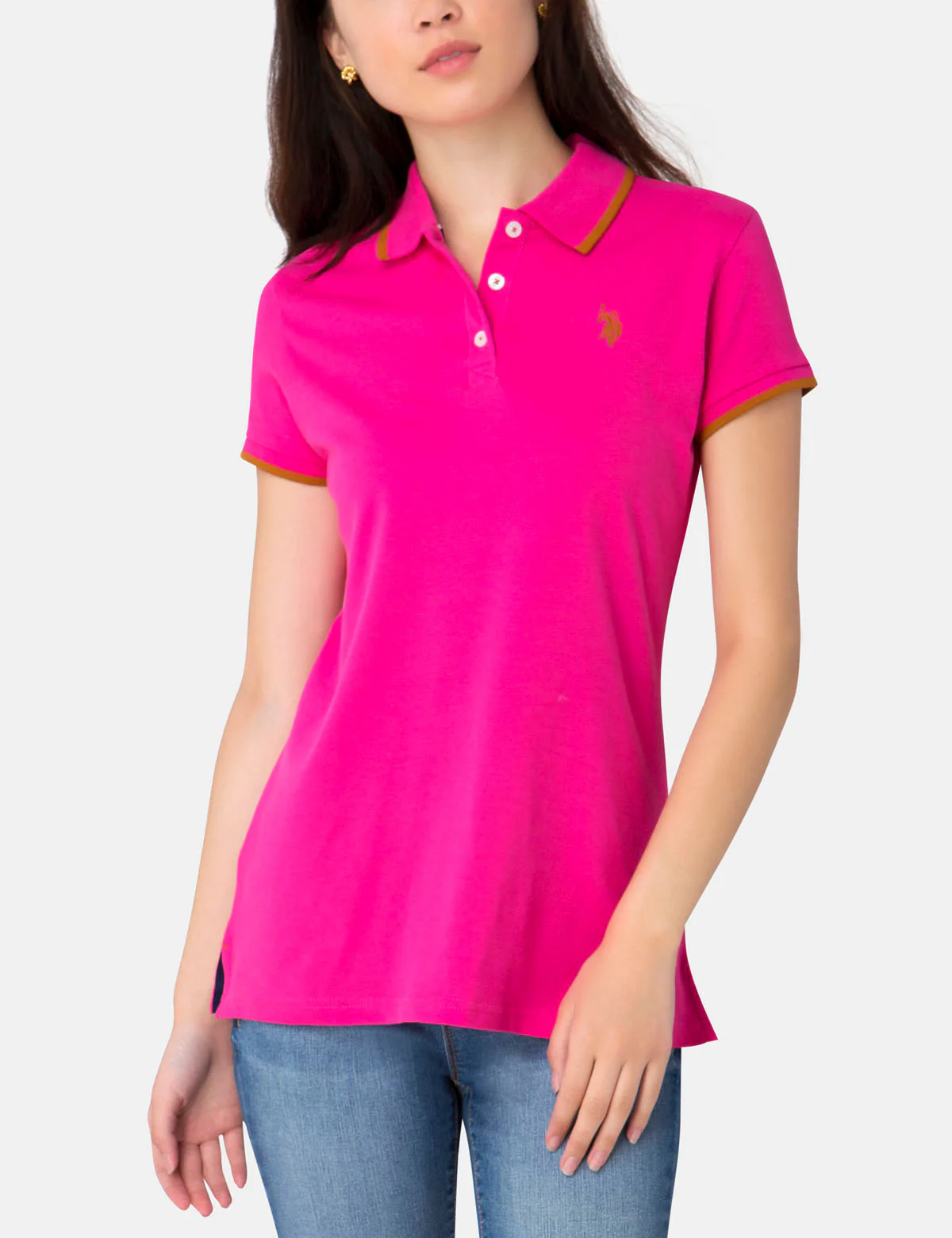 STRETCH SMALL LOGO TIPPED POLO SHIRT