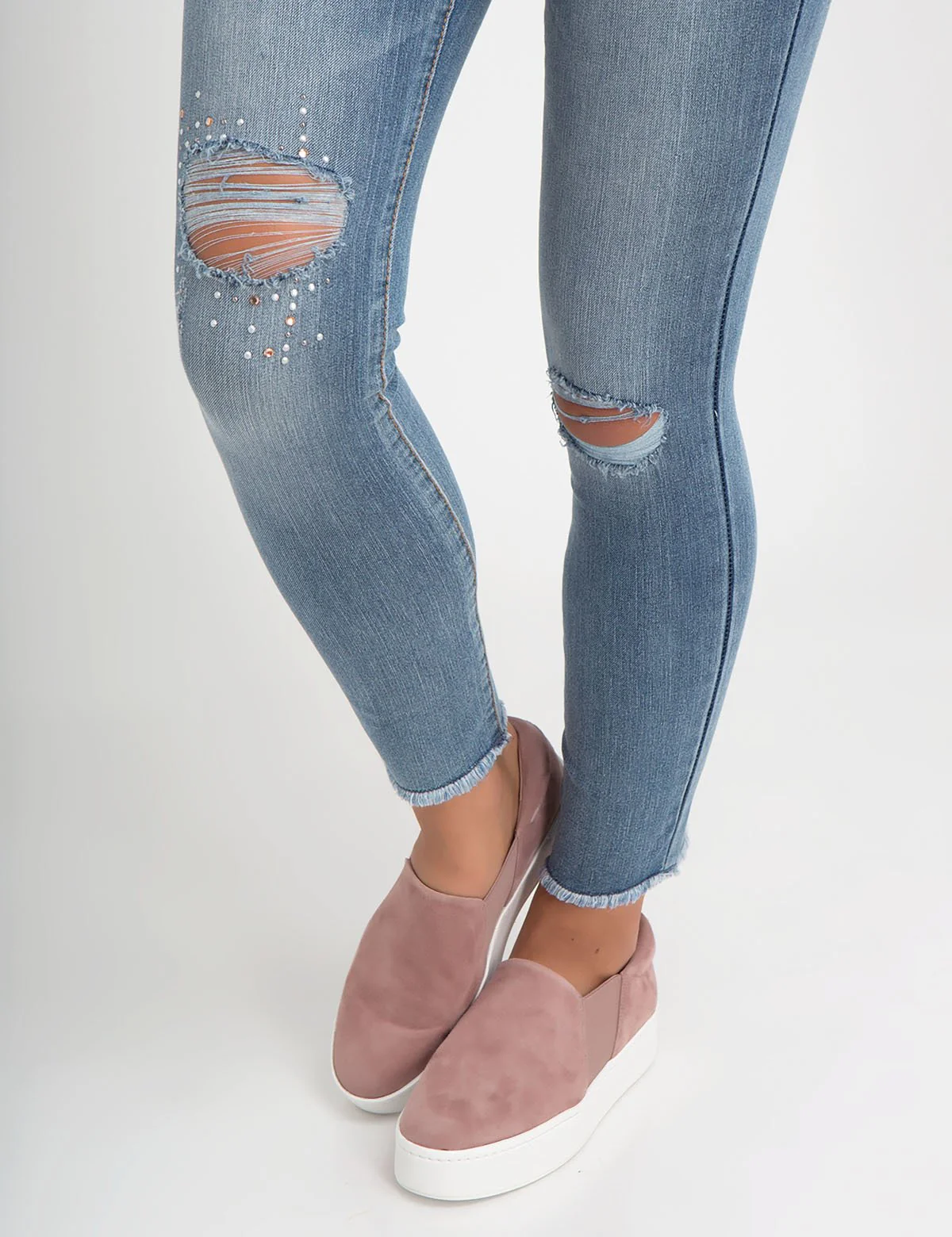 STRETCH SUPER SKINNY DESTRUCTION BLING JEAN - Image 9