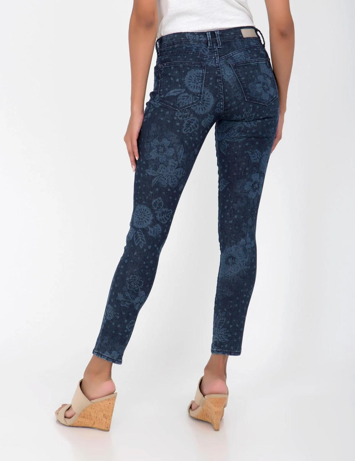 STRETCH SUPER SKINNY FIT FLORAL JEANS - Image 3