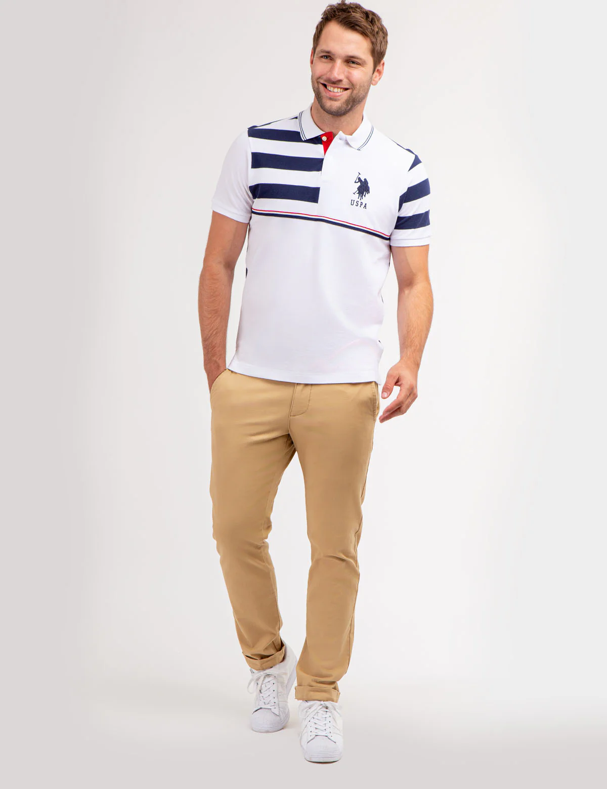 STRIPE COLORBLOCK PIQUE POLO SHIRT - Image 7
