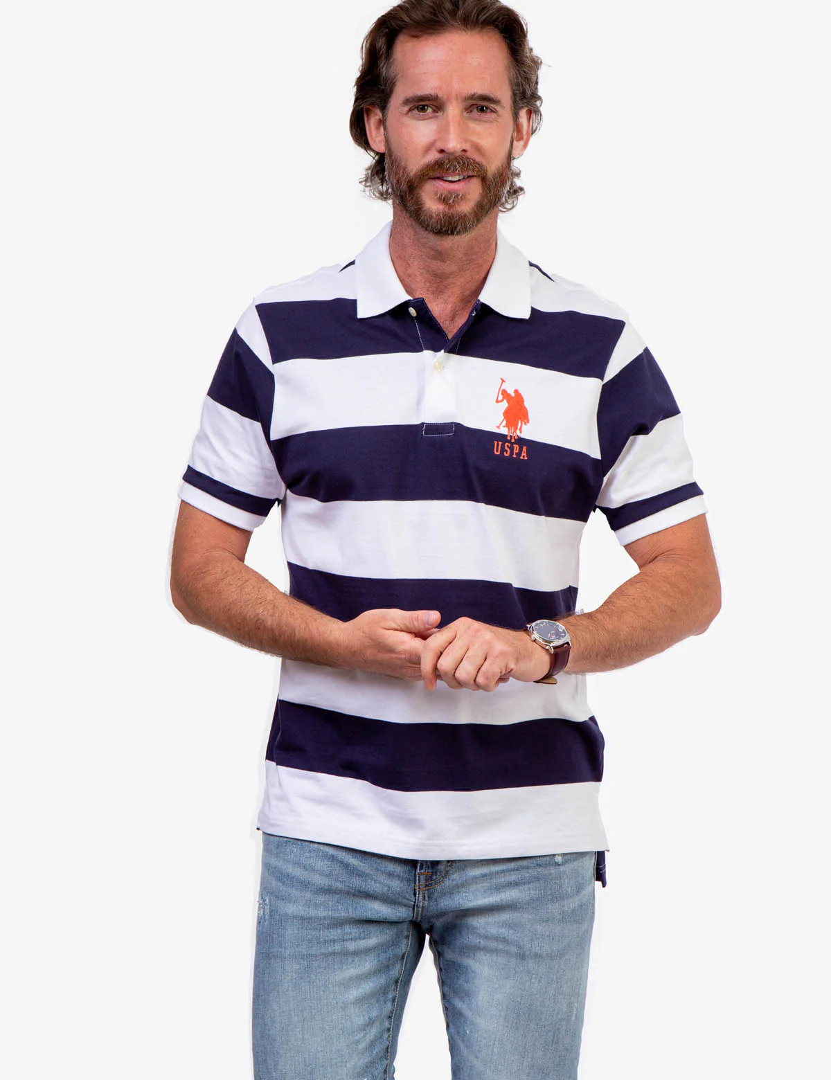 STRIPE JERSEY POLO SHIRT