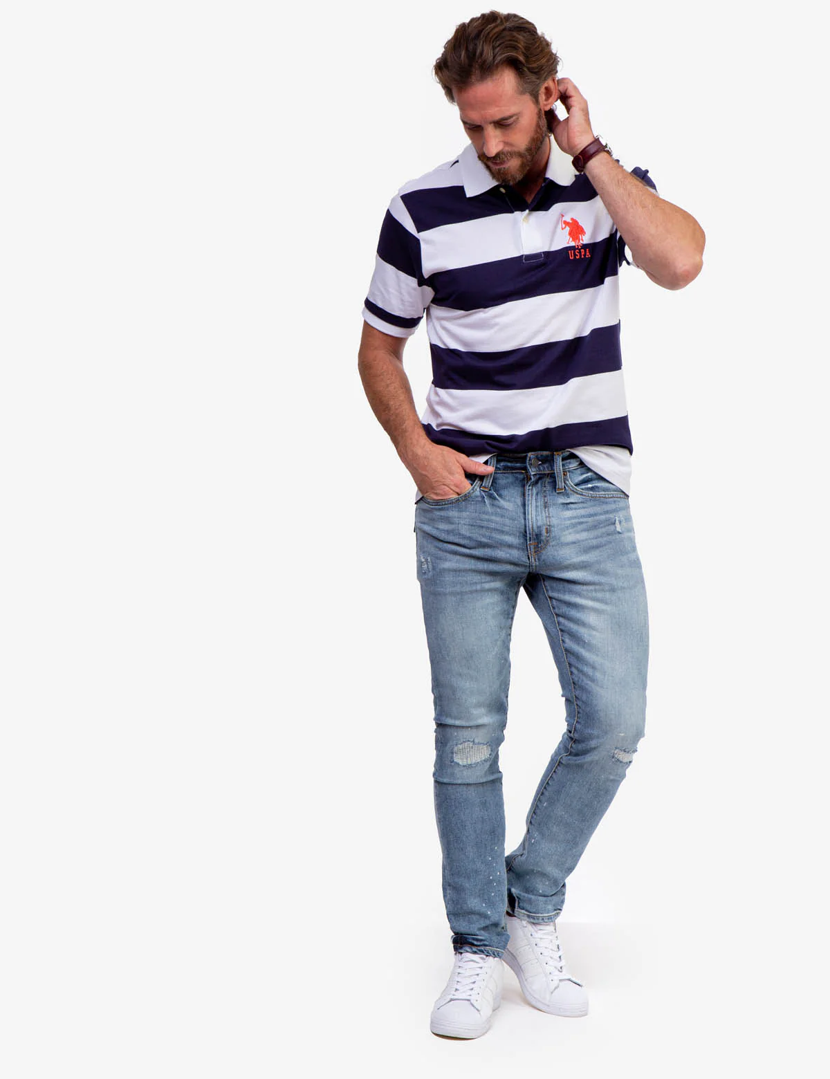 STRIPE JERSEY POLO SHIRT - Image 2