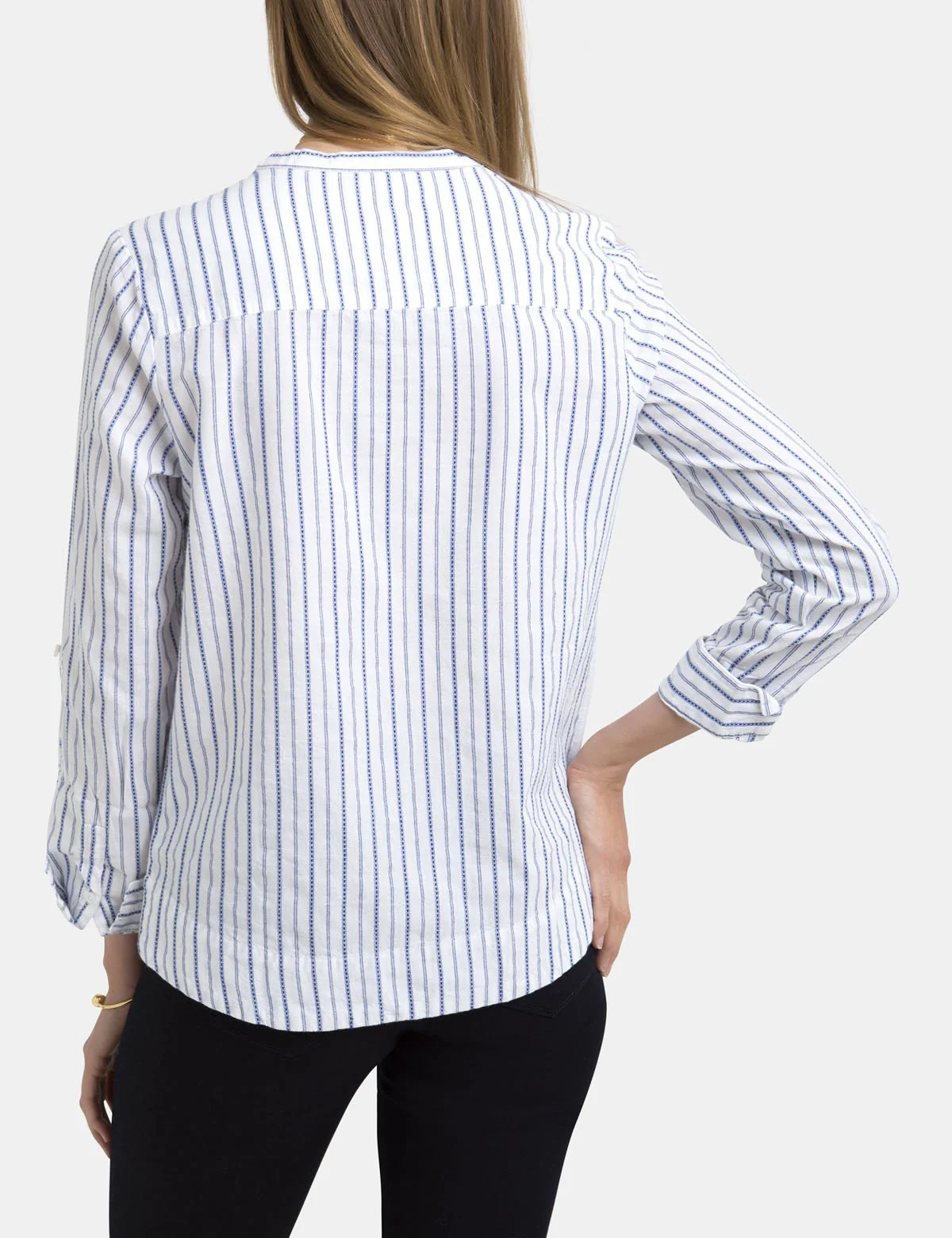 STRIPE LACE UP SHIRT - Image 2