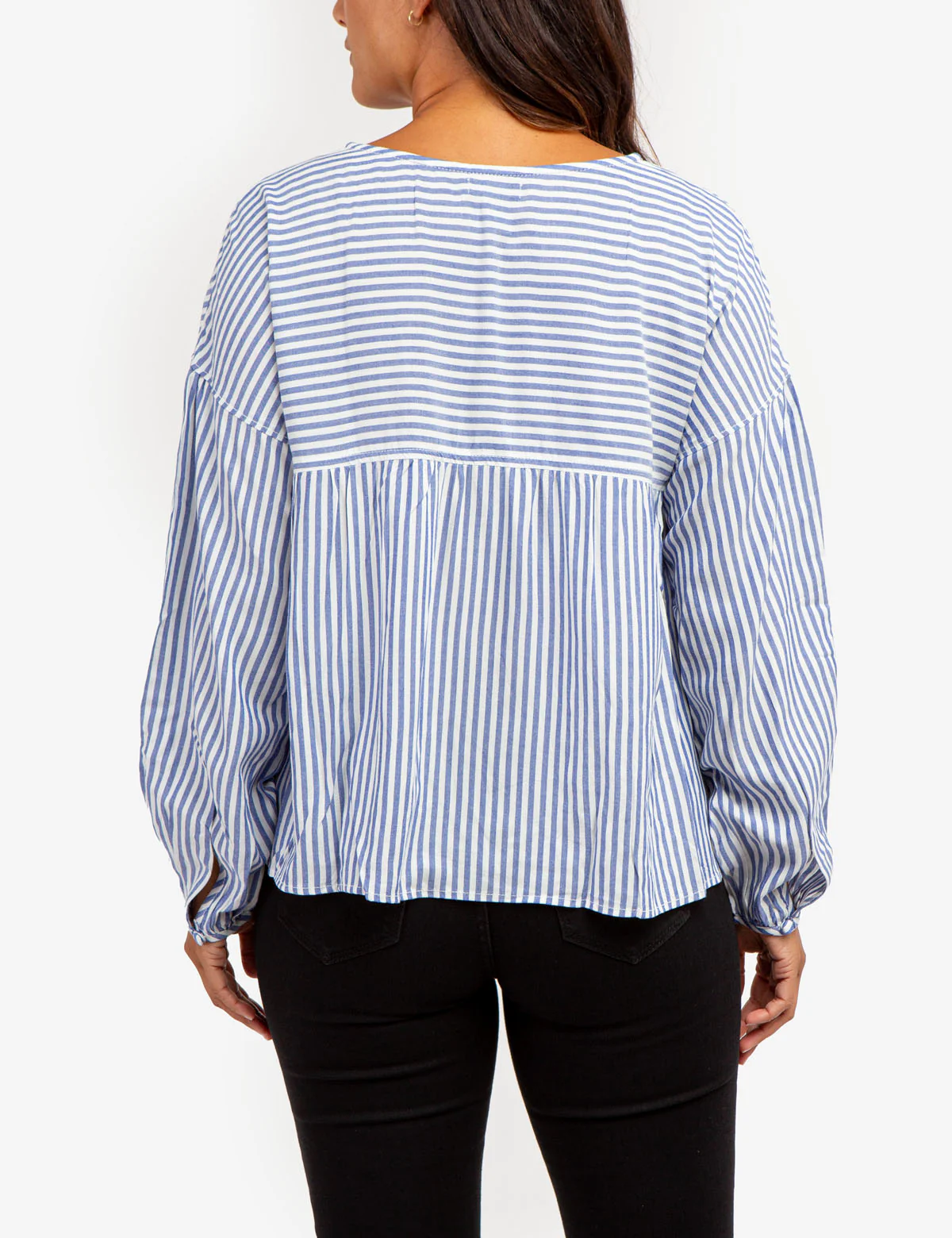 STRIPE POETIC V-NECK TOP - Image 4
