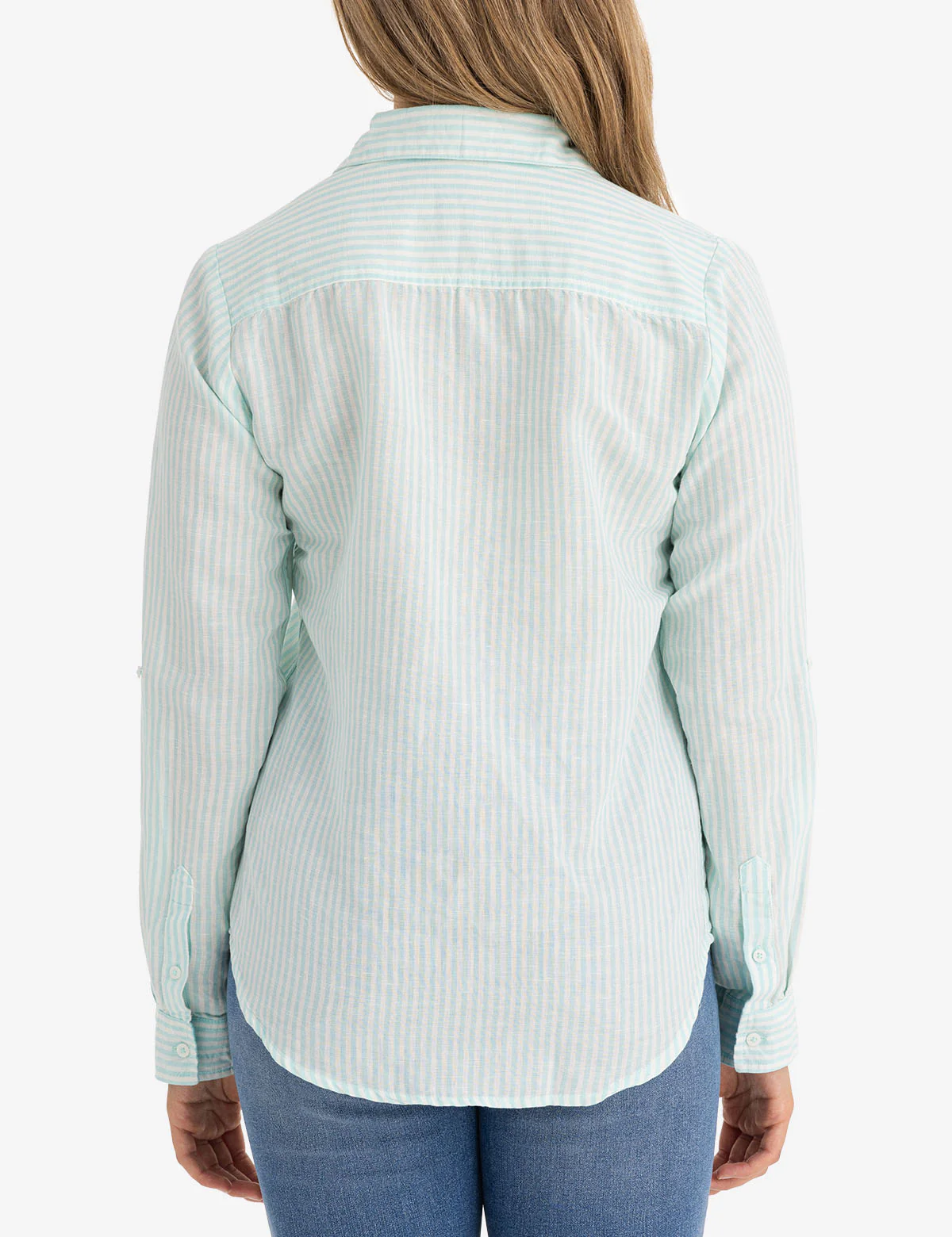 STRIPE ROLL SLEEVE WOVEN SHIRT - Image 6