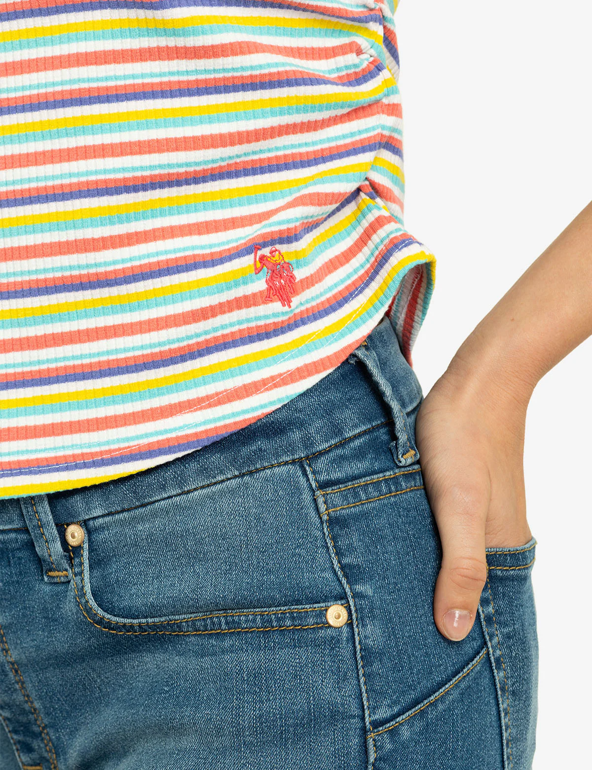 STRIPE RUCHED SIDE TOP - Image 3