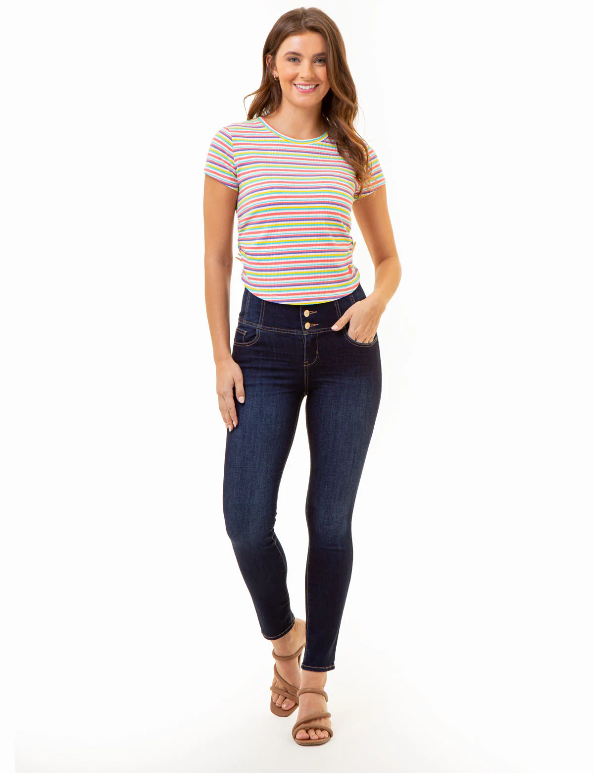 STRIPE RUCHED SIDE TOP - Image 5