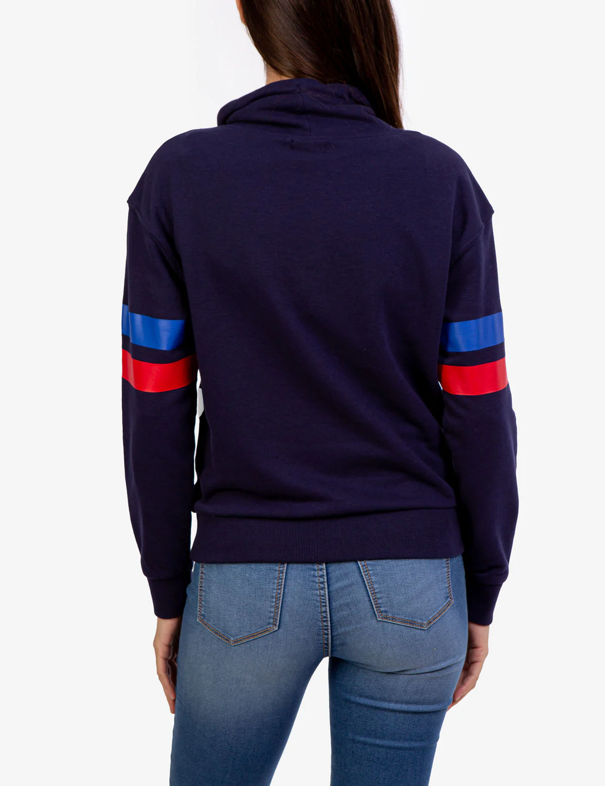 STRIPE SLEEVE COWL NECK SWEATSHIRT - Image 4