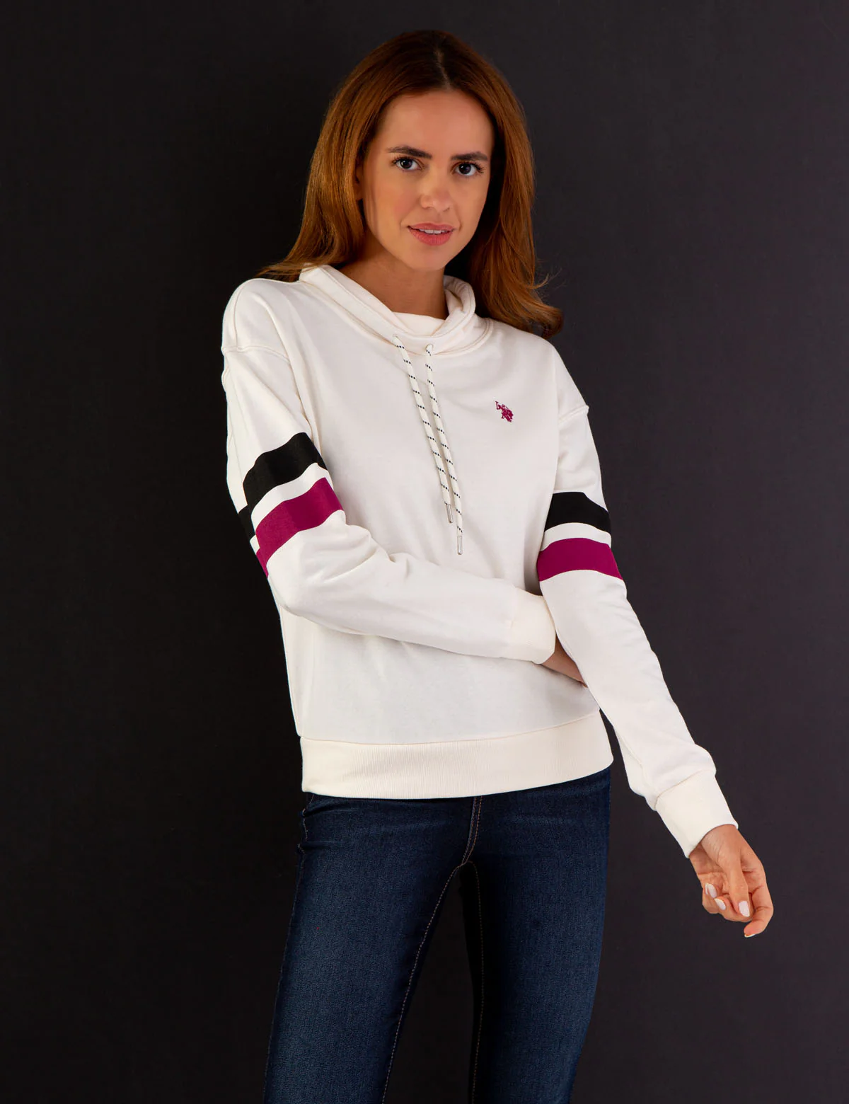 STRIPE SLEEVE COWL NECK SWEATSHIRT - Image 7